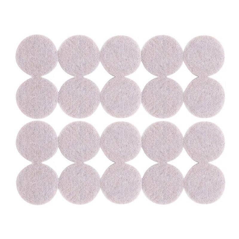 Round Self Adhesive Felt Furniture Pads, Heavy Duty - Beige, Pack of 20
