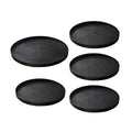 Round Storage Tray Set Pack of 5, Black Wood Grain Look PP Organiser - view 2