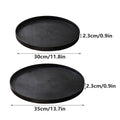 Round Storage Tray Set Pack of 5, Black Wood Grain Look PP Organiser - view 3
