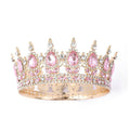 Round Tiara Crown - Gold and Pink, 15.5 cm - view 2