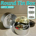 Round Tin Storage Boxes 100 ml with Pull Ring Lid - Pack of 10