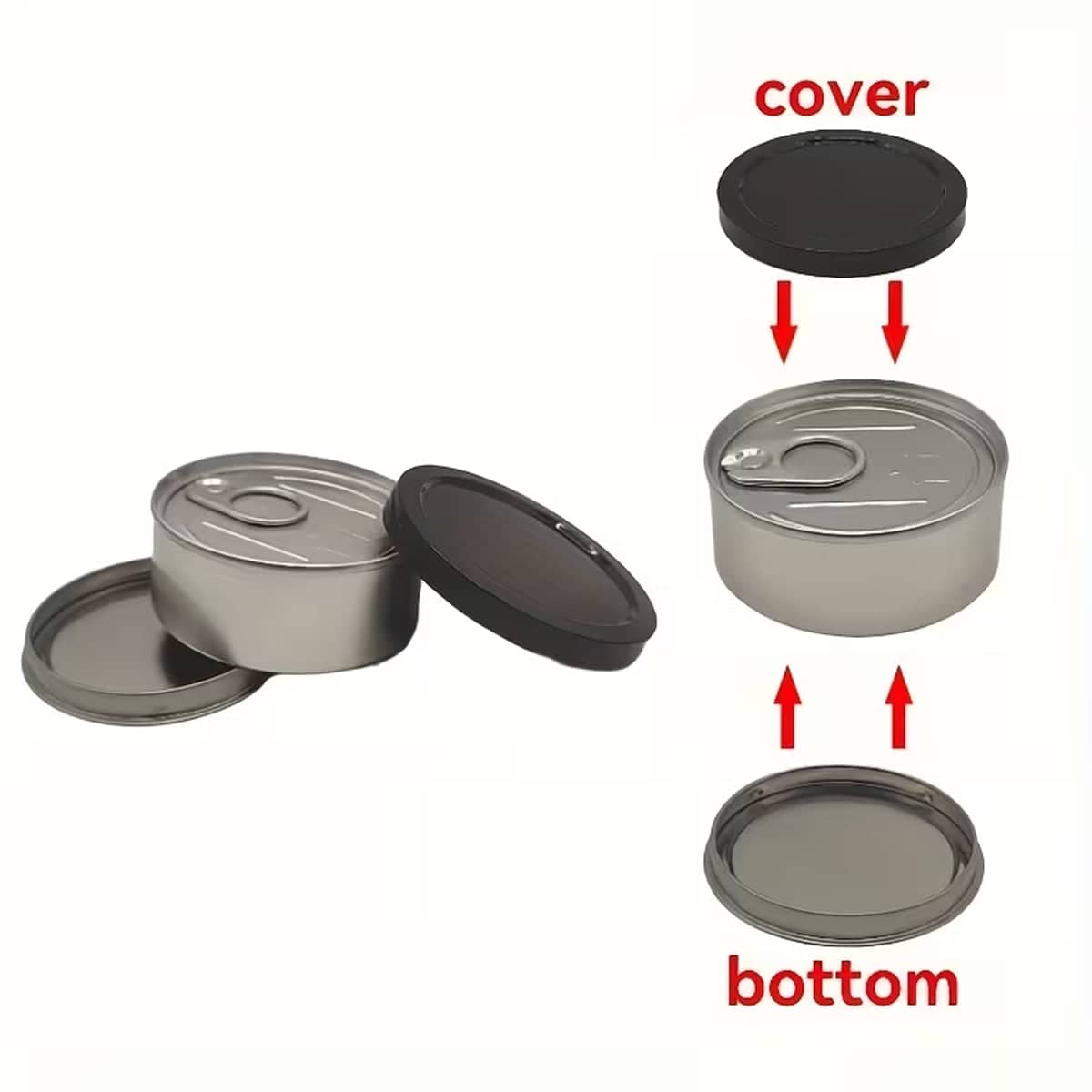 Round Tin Storage Boxes 100 ml with Pull Ring Lid - Pack of 10 - view 4