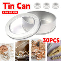 Round Tin Storage Boxes 30 Pieces with Clear Window Lid for Craft and Jewellery