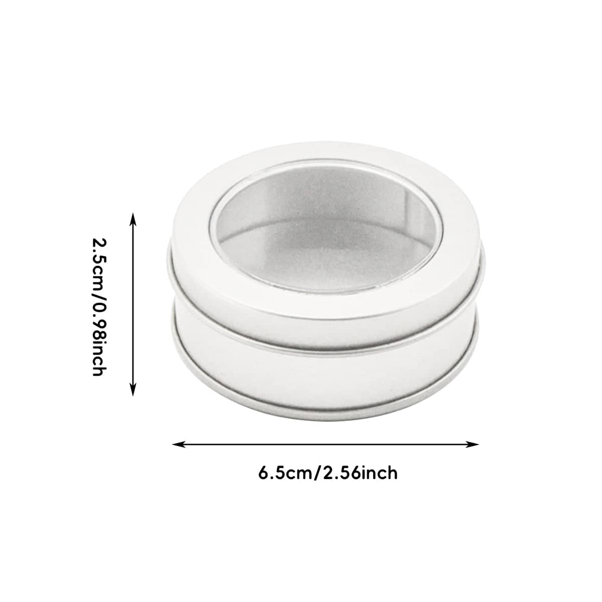 Round Tin Storage Boxes 30 Pieces with Clear Window Lid for Craft and Jewellery - view 3