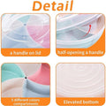 Round Transparent Plastic Fruit Plate with Dividers and Lid, Serving Tray Organiser - view 4