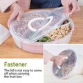 Round Transparent Plastic Fruit Plate with Dividers and Lid, Serving Tray Organiser - view 5