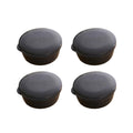 Round Travel Soap Box Set with Lids and Draining Trays, Pack of 4 - Black