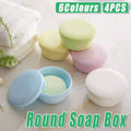 Round Travel Soap Box Set with Lids and Draining Trays, Pack of 4 - Light Green - view 2