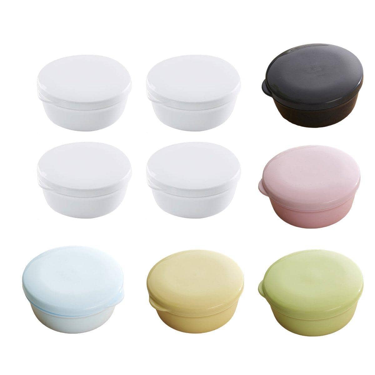 Round Travel Soap Box Set with Lids and Draining Trays, Pack of 4 - Light Green - view 3