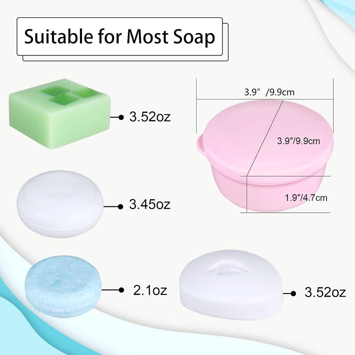 Round Travel Soap Box Set with Lids and Draining Trays, Pack of 4 - Light Yellow - view 4