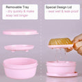 Round Travel Soap Box Set with Lids and Draining Trays, Pack of 4 - Light Yellow - view 5