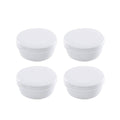 Round Travel Soap Box Set with Lids and Draining Trays, Pack of 4 - White