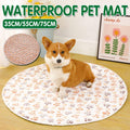 Round Waterproof Dog Pad with Paw Print - White, Medium (55cm) - view 2