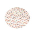 Round Waterproof Dog Pad with Paw Print - White, Small (35cm)