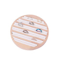 Round Wooden Ring Holder - White, 15 cm Display Stand