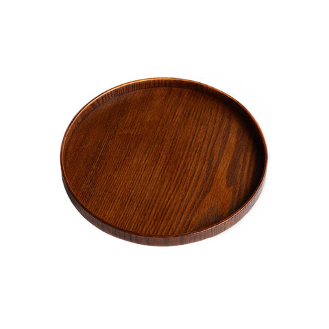 Round Wooden Serving Tray Living Room Kitchen Dining Table Serving Tray - 21 cm