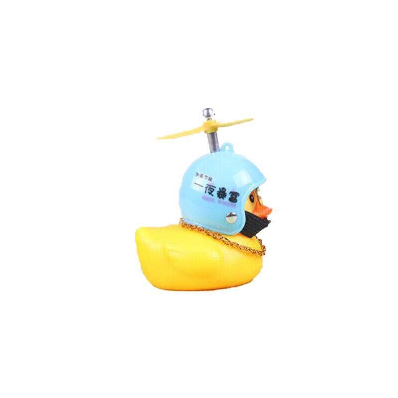 Rubber Duck Car Ornament with Helmet - Blue