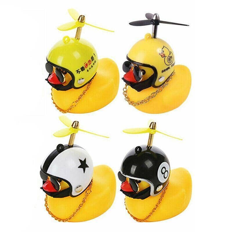 Rubber Duck Car Ornament with Helmet - Blue - view 2