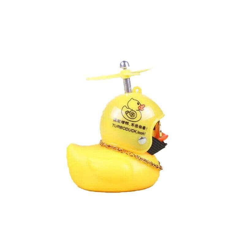 Rubber Duck Car Ornament with Helmet - Yellow
