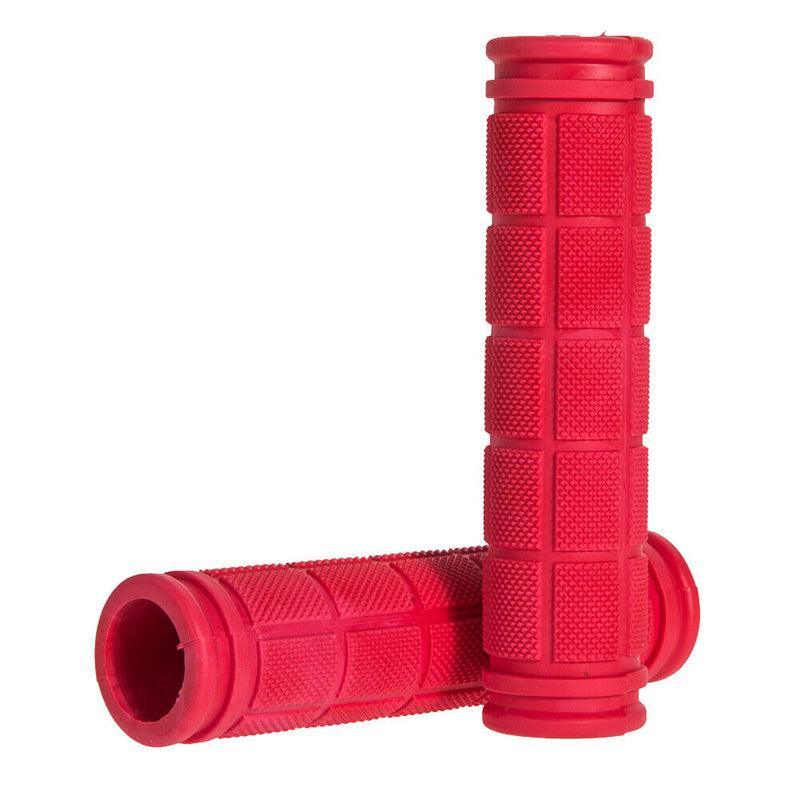 Rubber Handlebar Grips for BMX, MTB, Road Bikes and Scooters - Red