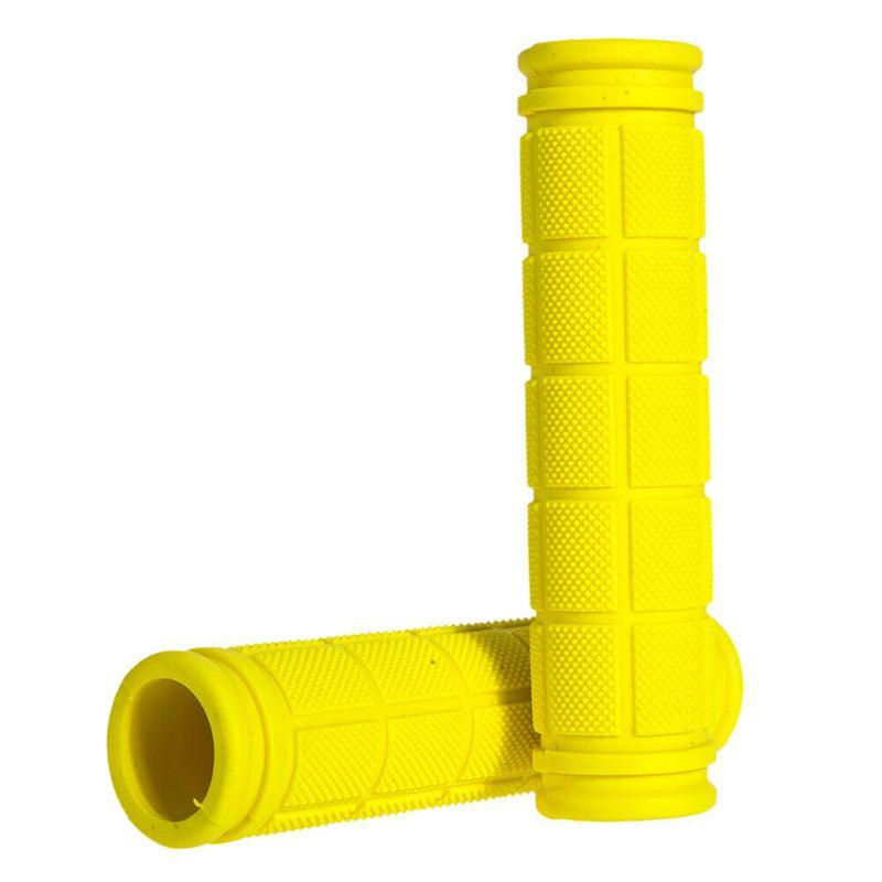 Rubber Handlebar Grips for BMX, MTB, Road Bikes and Scooters - Yellow