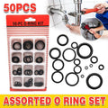 Rubber O-Ring Assortment Kit for Automotive and Plumbing, Pack of 50