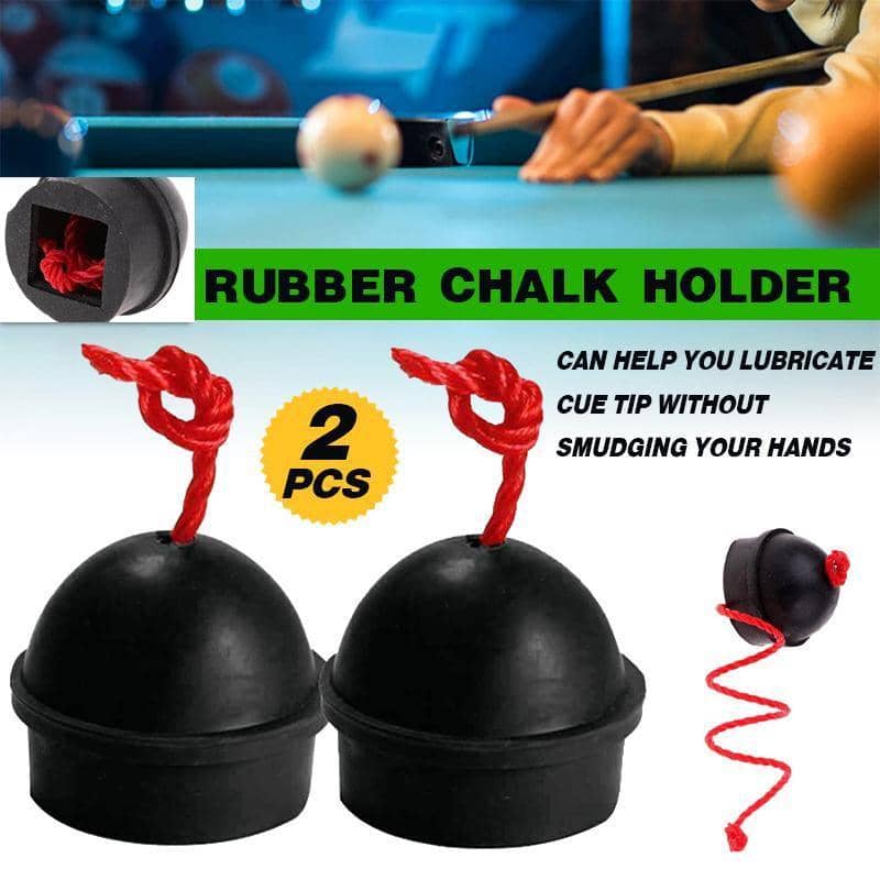 Rubber Pool Cue Chalk Holder with Cord, Pack of 2