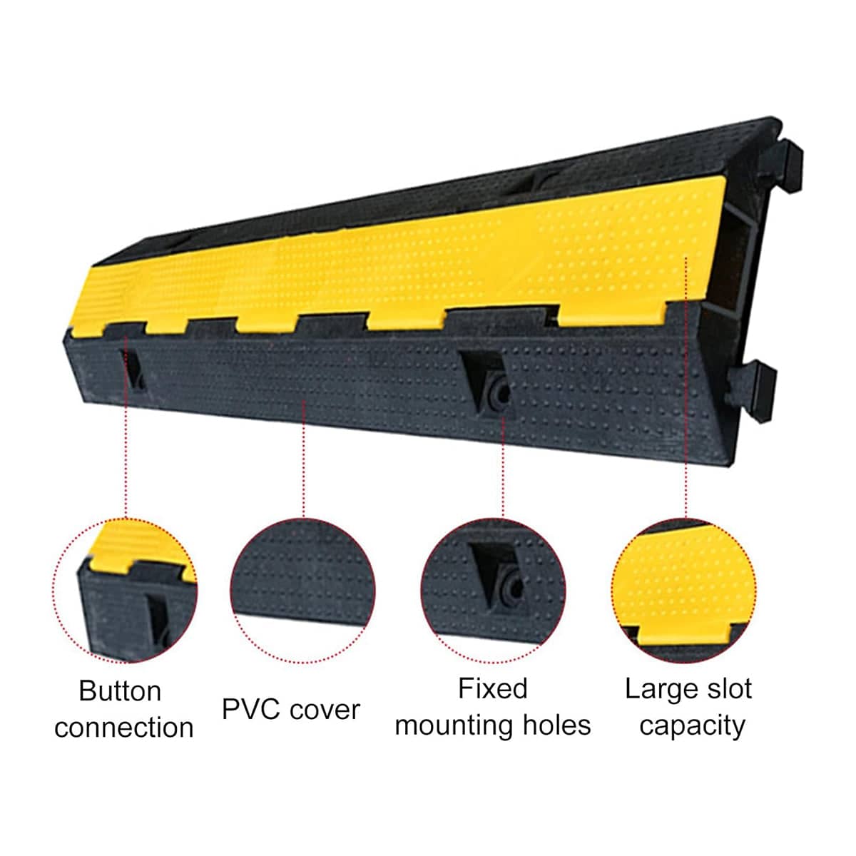 Rubber Speed Bump with Flip Cable Cover, 100 x 26 x 6.5 cm - view 5