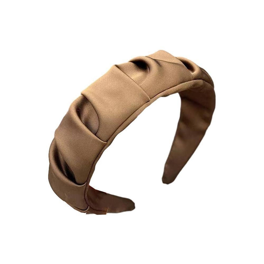 Ruched Ruffle Headband for Women - Camel