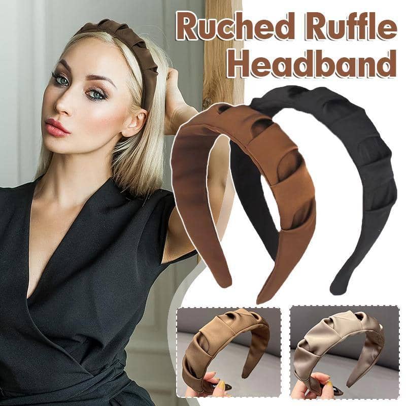 Ruched Ruffle Headband for Women - Camel - view 2
