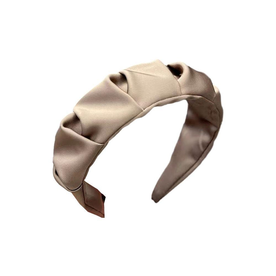 Ruched Ruffle Headband for Women - Taupe