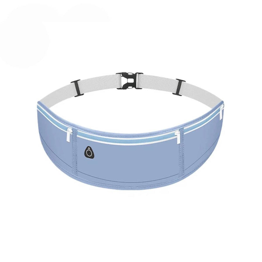 Running Waist Bag with Phone Pocket and Adjustable Belt - Light Blue