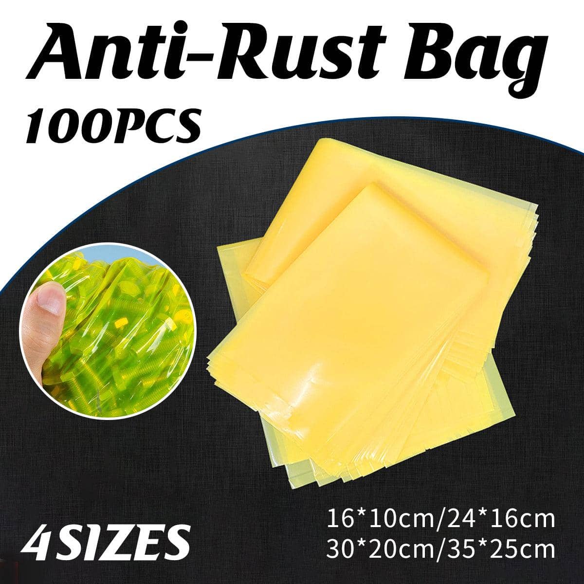Rust Proof Self-Sealing Bags for Metal Parts - 16 x 24 cm, Pack of 100 - view 2