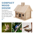 Rustic Log Cabin Wooden Bird House Outdoor Garden Nesting Box Decor Ornament - view 4