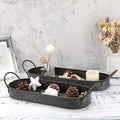 Rustic Oval Metal Serving Trays with Handles - Pack of 2, Large and Small - view 5