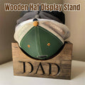 Rustic Wooden Hat Holder for Baseball Caps with Dad Engraving