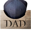 Rustic Wooden Hat Holder for Baseball Caps with Dad Engraving - view 5