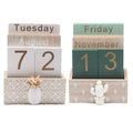 Rustic Wooden Perpetual Desk Calendar with Flip Blocks, Pineapple Design - view 3