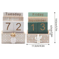 Rustic Wooden Perpetual Desk Calendar with Flip Blocks, Pineapple Design - view 4