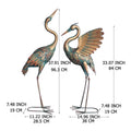 Rustproof Metal Crane Statues Set of 2 for Garden, Patio and Yard Decor - view 3