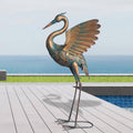 Rustproof Metal Crane Statues Set of 2 for Garden, Patio and Yard Decor - view 4