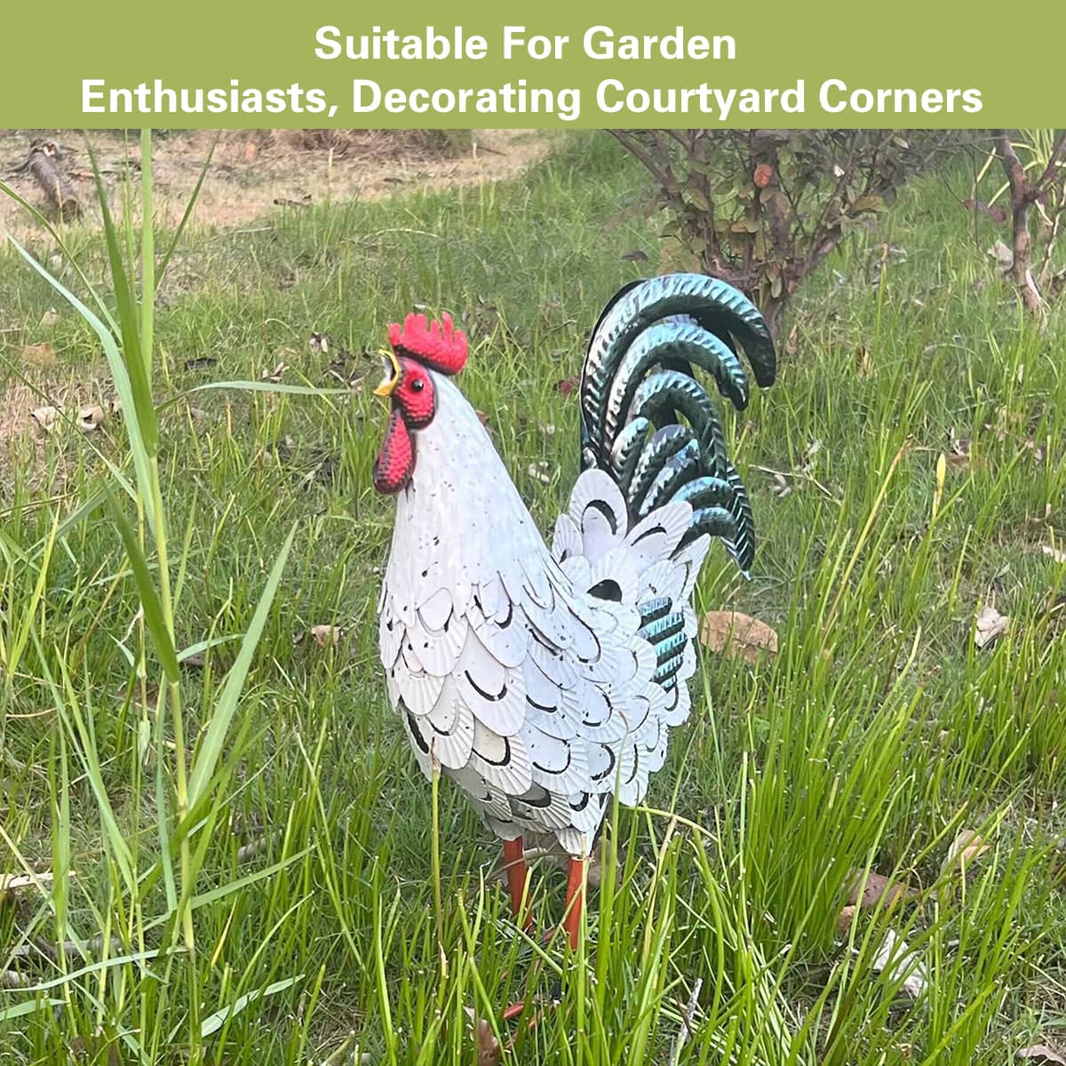 Rustproof Metal Rooster Garden Decoration for Yard, Patio and Landscape - view 5
