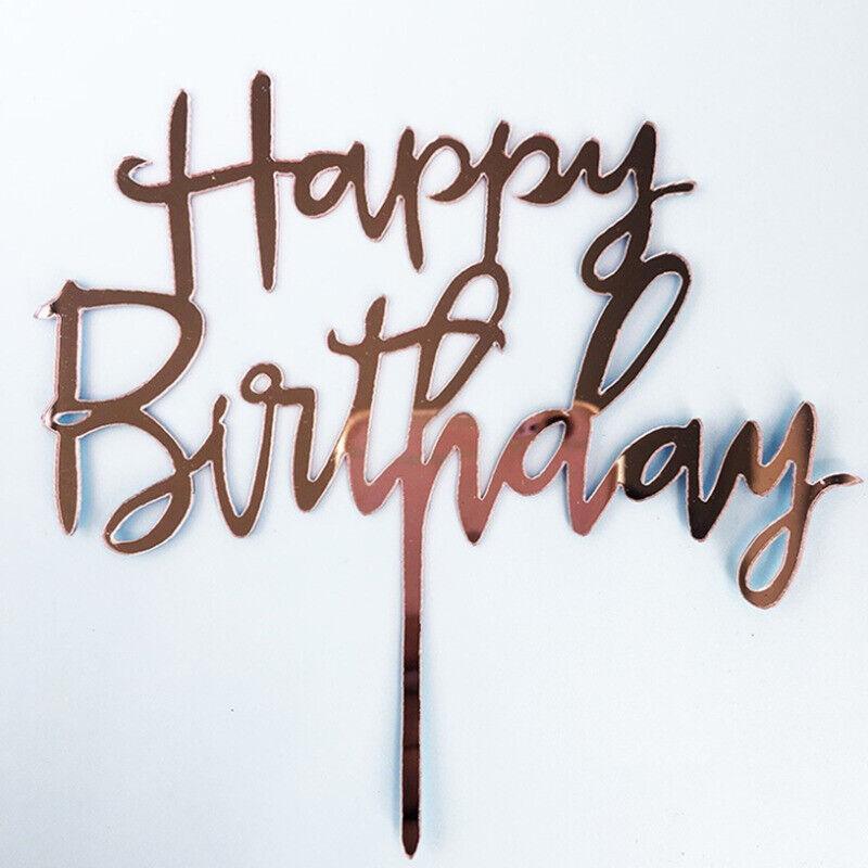 Acrylic Happy Birthday Cake Topper Card for Party Decor – Pink P17 - view 53