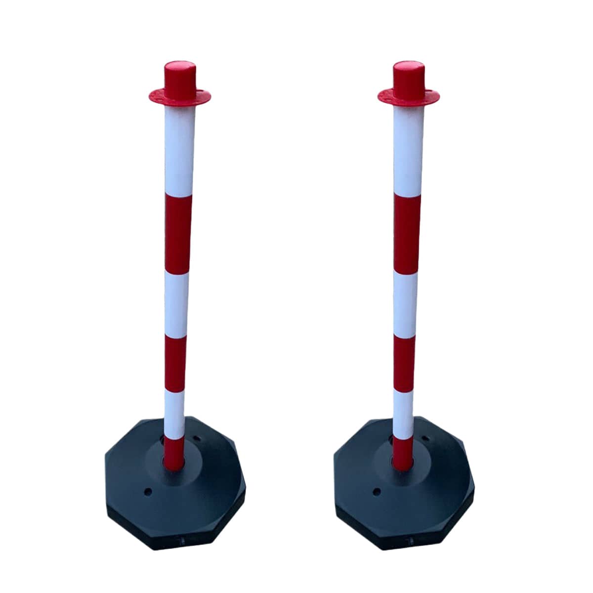 Safety Delineator Post, 82 cm Sand-Fillable Base - Red and White, Pack of 2