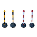 Safety Delineator Post, 82 cm Sand-Fillable Base - Red and White, Pack of 2 - view 3