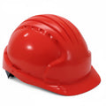 Safety Helmet Hard Hat with Vent Holes Adjustable Shockproof for Construction - Red