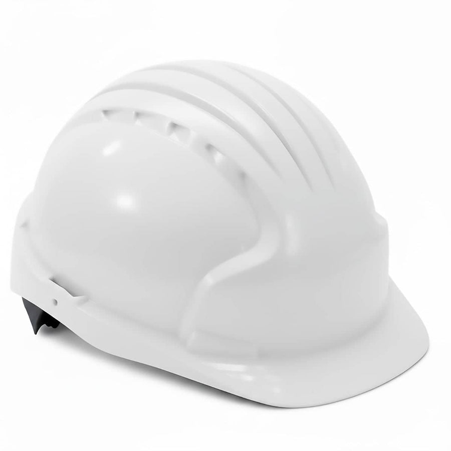 Safety Helmet Hard Hat with Vent Holes Adjustable Shockproof for Construction - White
