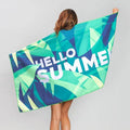 Sand Free Microfibre Beach Towel with Carry Bag, 80 x 160 cm - Blue Whale Print - view 4