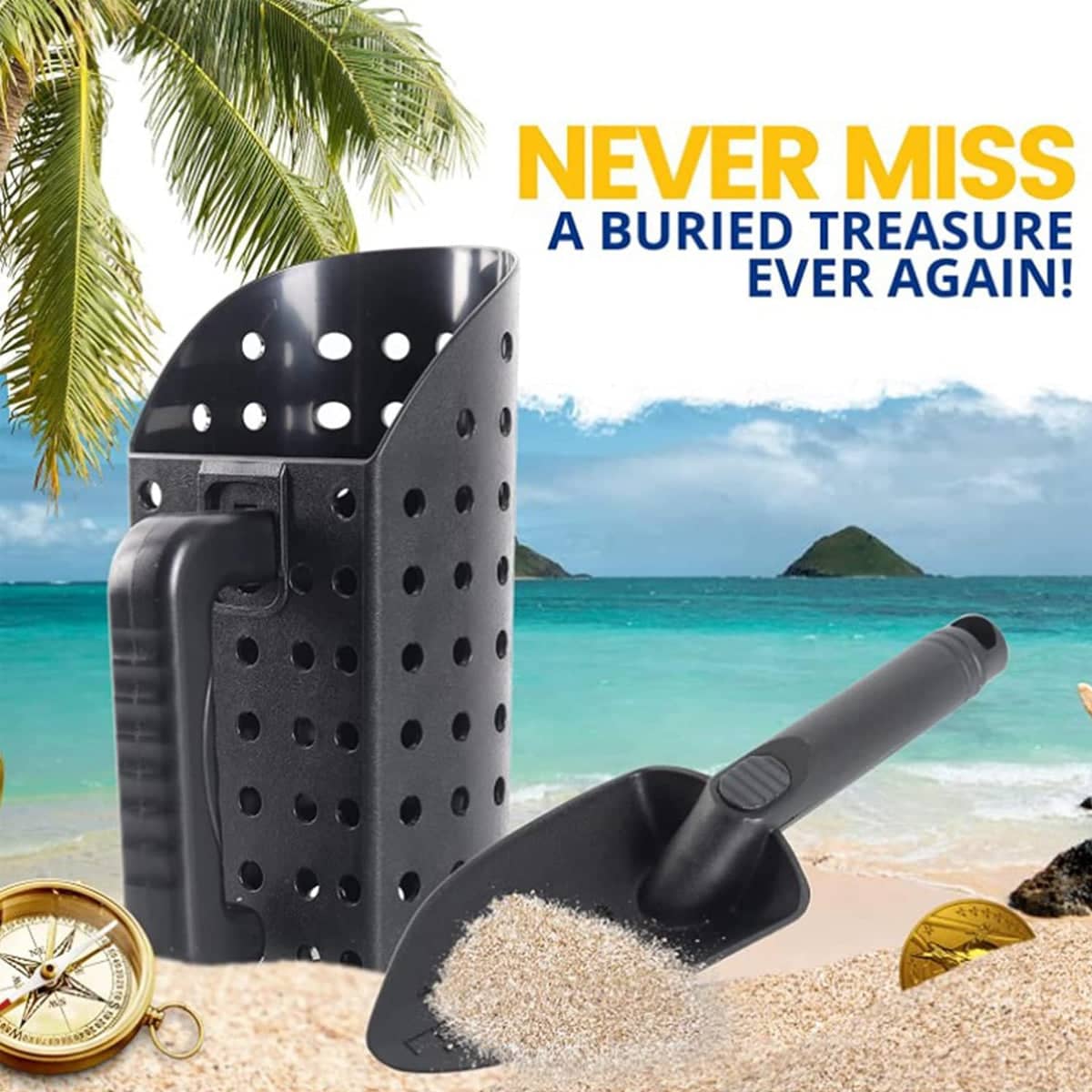 Sand Scoop and Shovel Set, 2 Piece Plastic Beach Digging and Sifting Tool - view 4