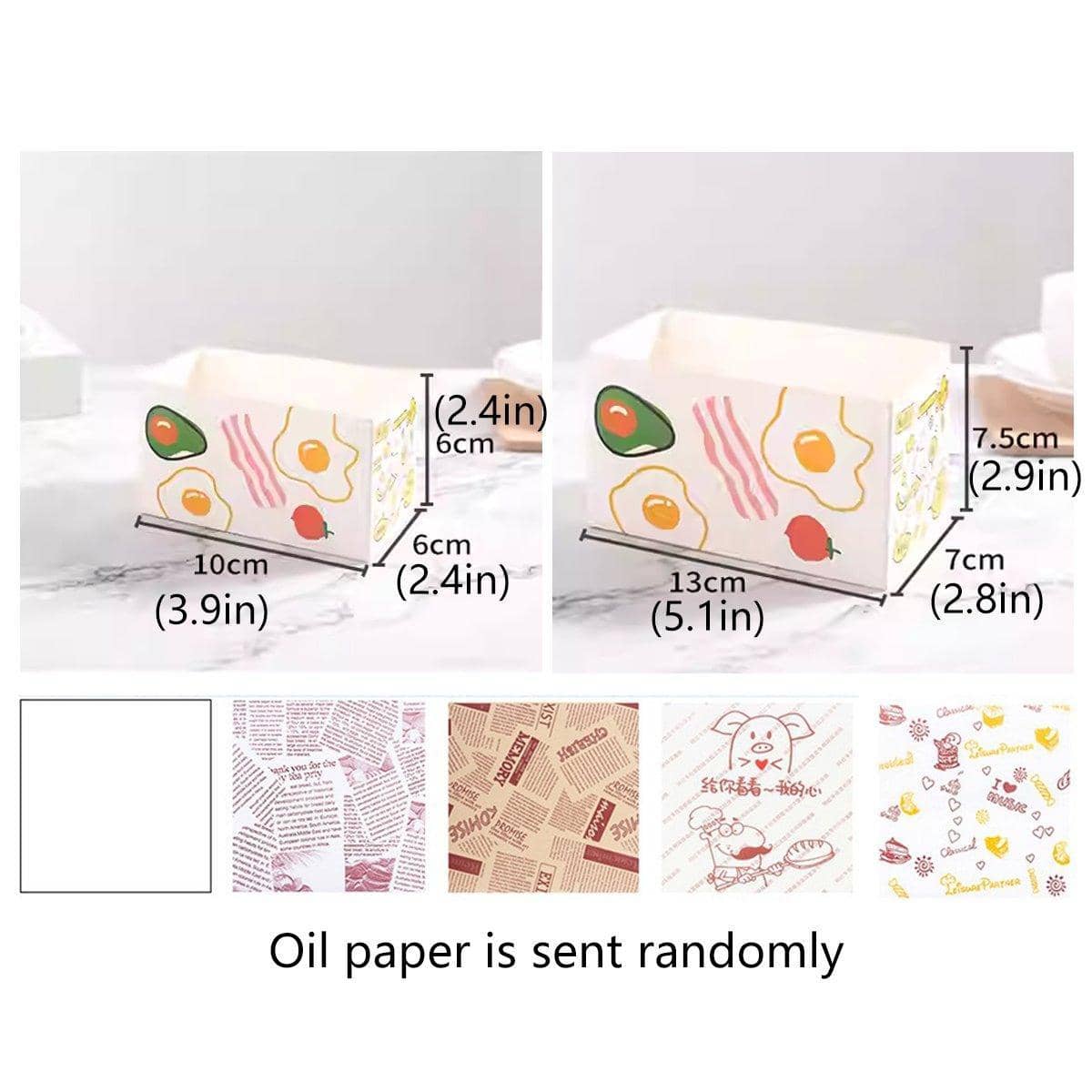 Sandwich Packaging Boxes, Pack of 100 - Grid, Small (10 x 6 x 6 cm), Box Only - view 4